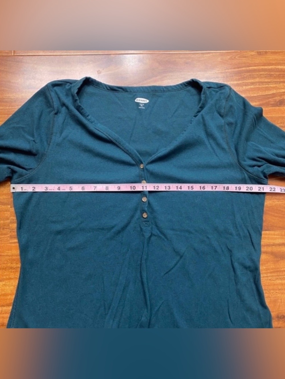 3/$25 Old Navy Women's Teal Soft Ribbed Stretch Long Sleeve Top Size XXL Casual - Picture 10 of 12